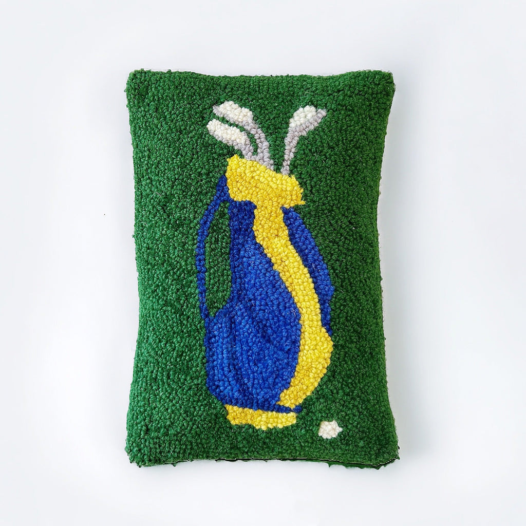 Golf Club Set Hooked Pillow - Girl Be Brave