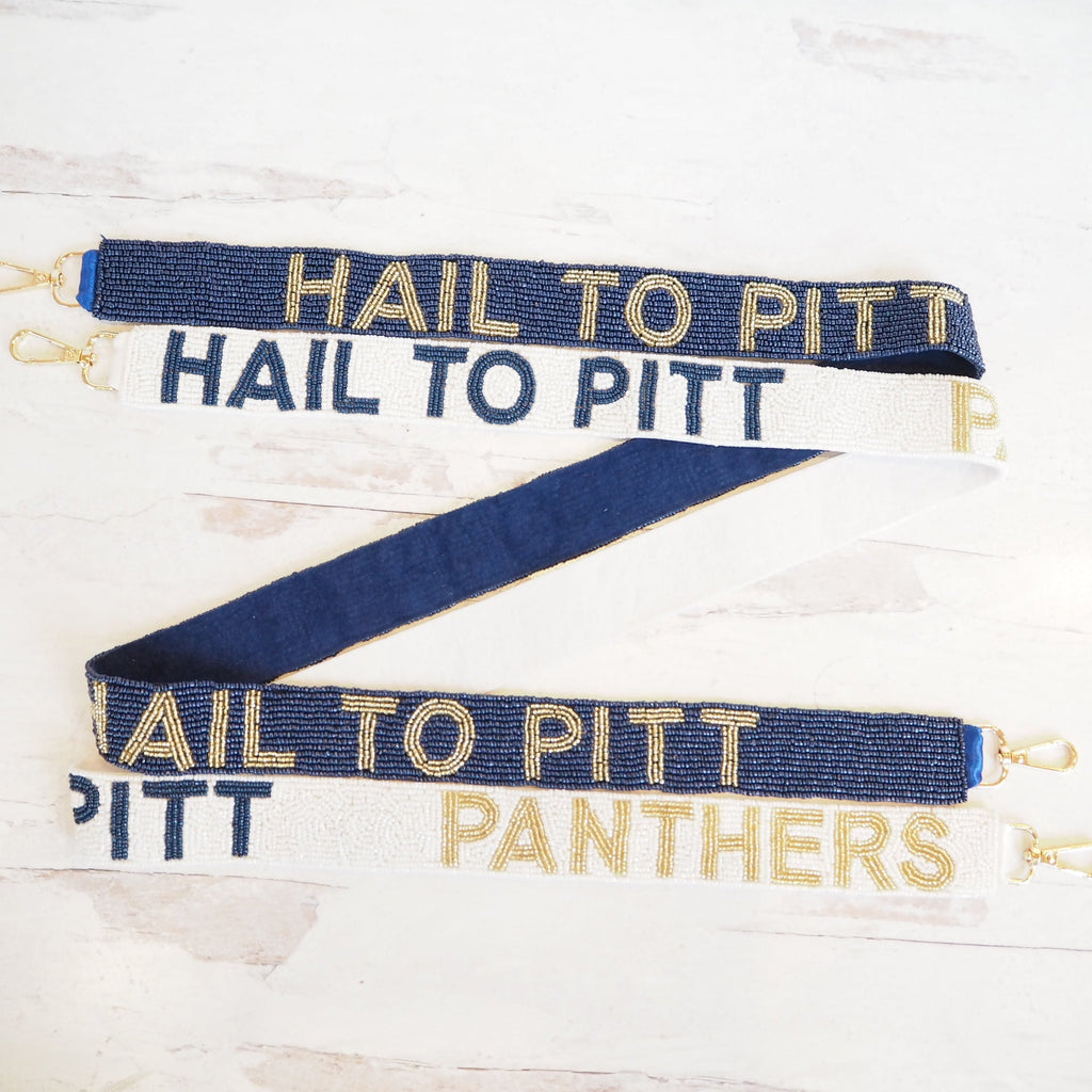 Hail to Pitt Panthers Beaded Purse Strap~SALE - Girl Be Brave