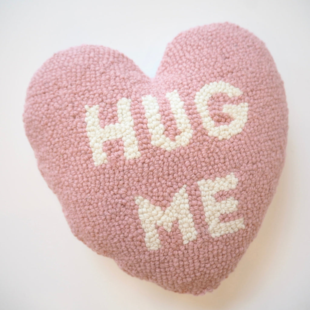 Heart Shaped "Hug Me" Hooked Pillow - Girl Be Brave
