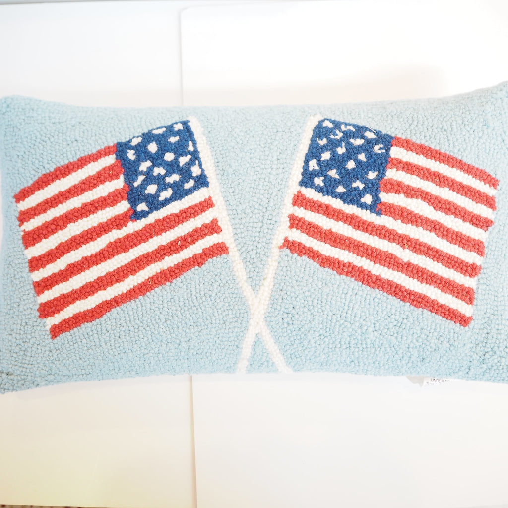 Hooked American Flag Pillow - Girl Be Brave