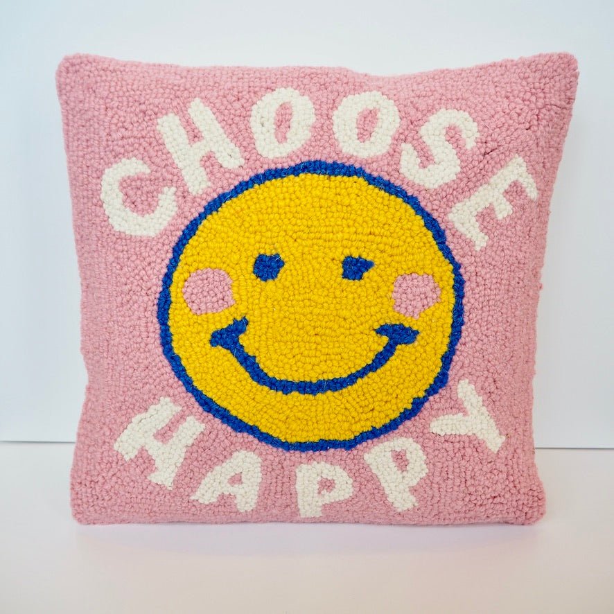 Hooked Choose Happy Pillow - Girl Be Brave