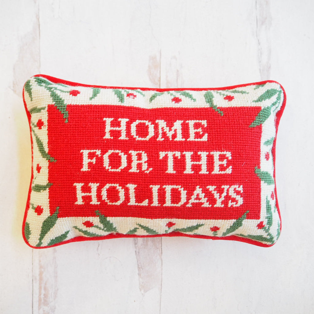 Hooked "Home for the Holidays" Throw Pillow - Girl Be Brave