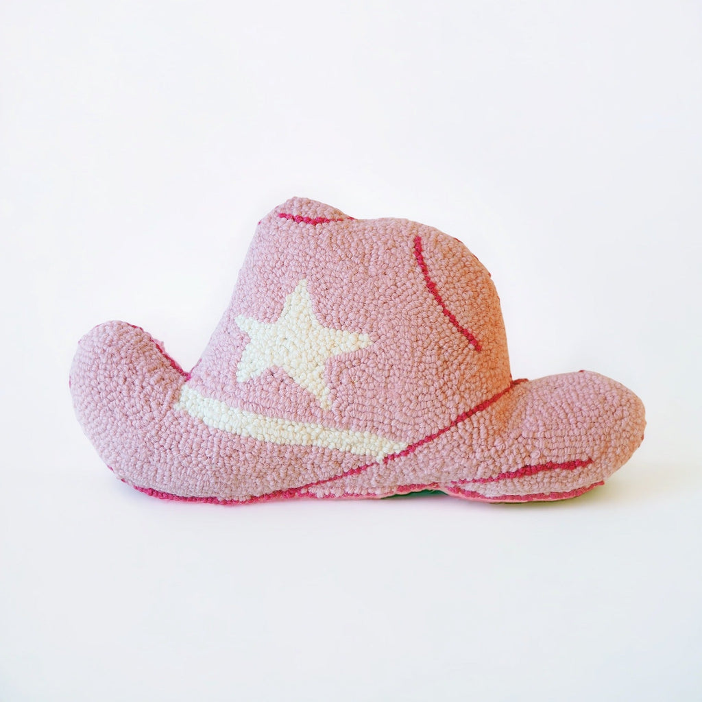 Hooked Pink Cowgirl Hat Pillow - Girl Be Brave