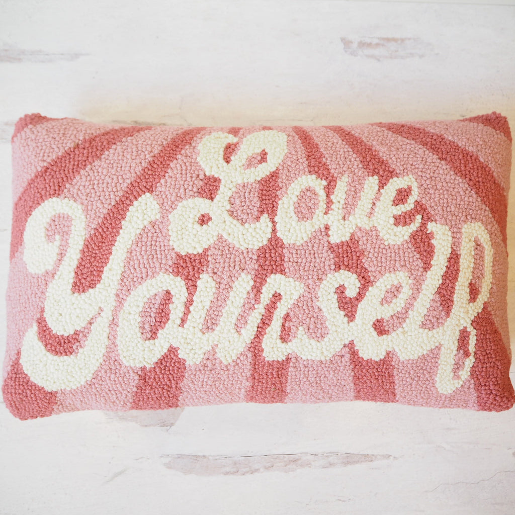 Love Yourself Hooked Pillow - Girl Be Brave