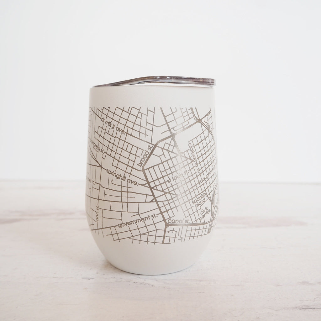Map of Mobile Insulated Wine Tumbler - Girl Be Brave