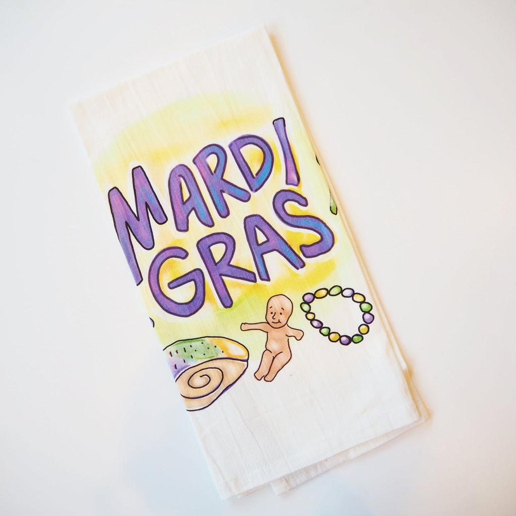Mardi Gras Festive Kitchen Towel - Girl Be Brave