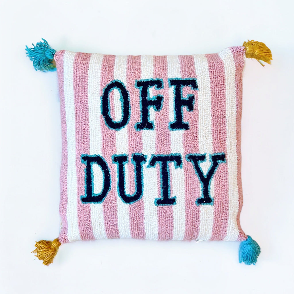 Off Duty Hooked Pillow - Girl Be Brave