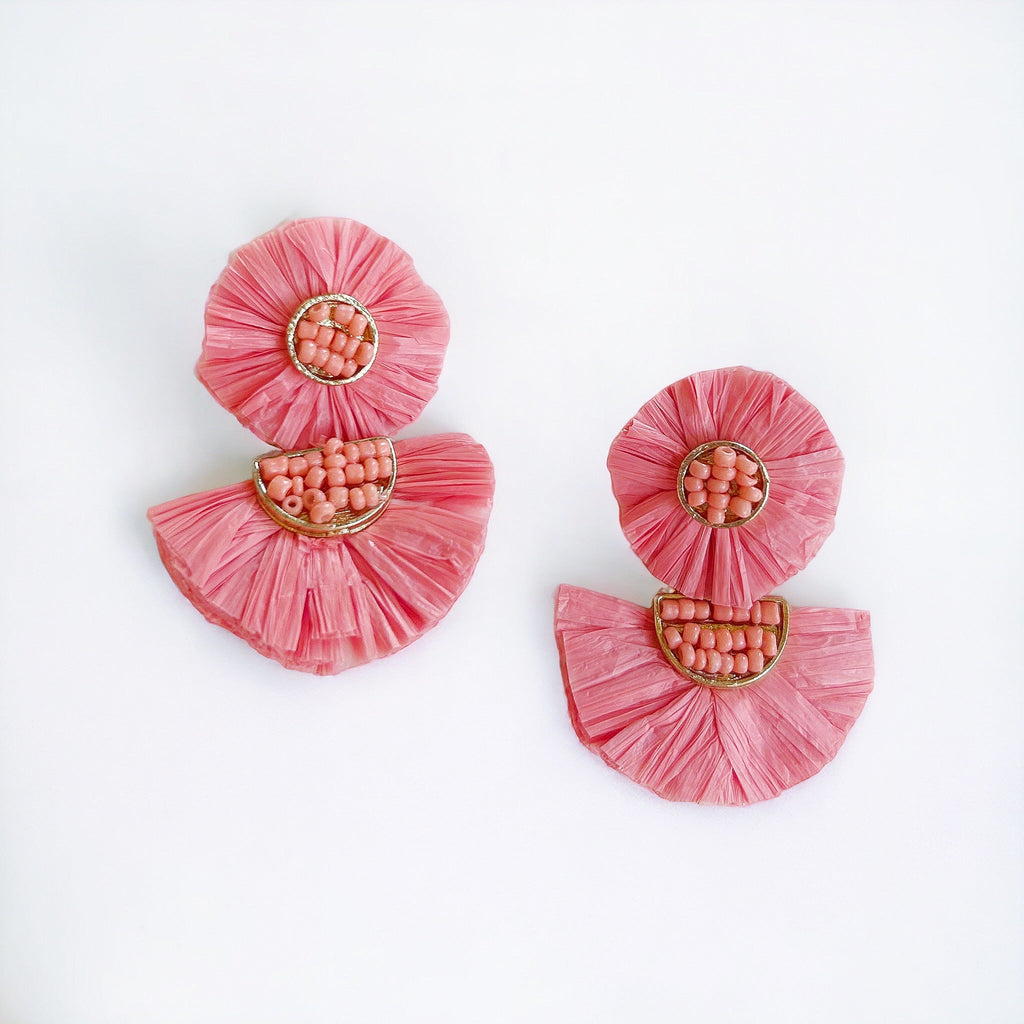 Pink Ratan Dangle Earrings - Girl Be Brave