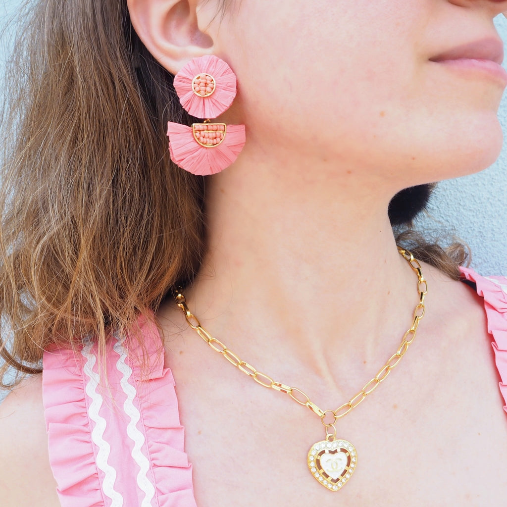 Pink Ratan Dangle Earrings - Girl Be Brave