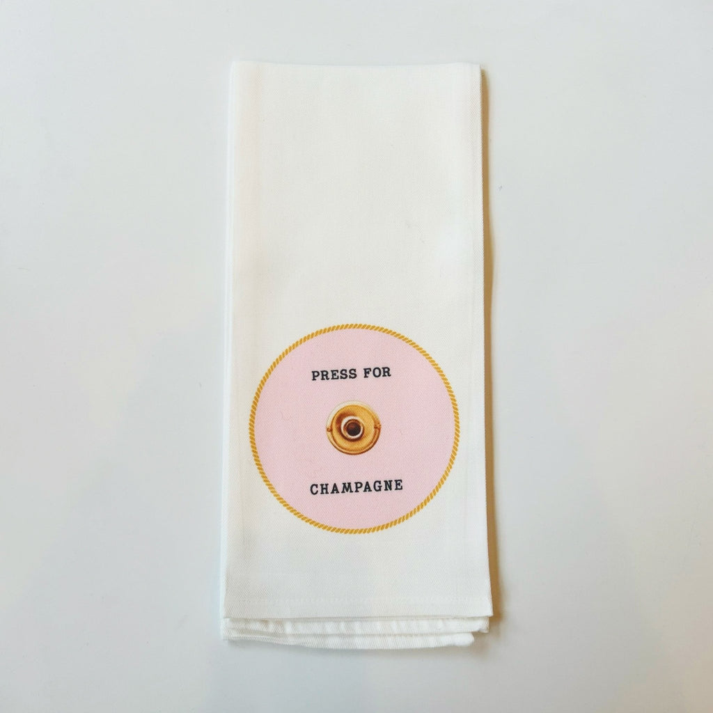Press for Champagne Kitchen Towel - Girl Be Brave