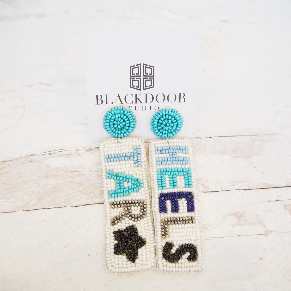 Tar Heels Beaded Earrings - Girl Be Brave