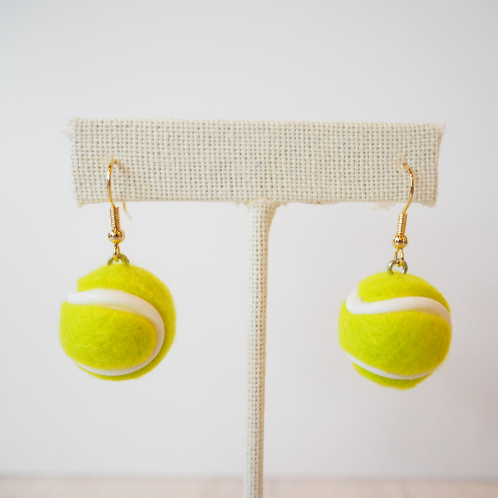 Tennis Ball Dangly Earrings - Girl Be Brave