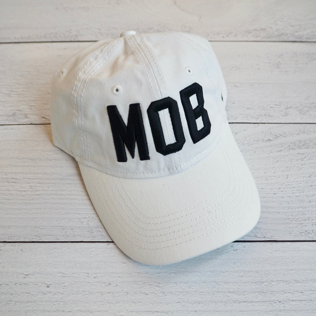 White and Black MOB Baseball Hat - Girl Be Brave